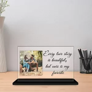 COOL Art Personalized Couple Photo Plaque with Custom Name and Quote