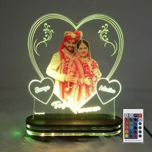 Cool Art Personalized Heart Shape LED Acrylic Photo Lamp for Couples – PS-011