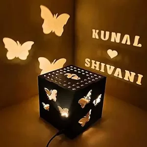 Cool Art Personalized Couple Name Wooden Shadow Box – Wedding Gift Box Without Image