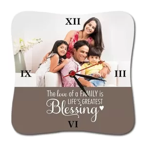 Cool Art Personalized Multicolour Wooden Wall Clock with Custom Photo & Name – 10x10 Inches