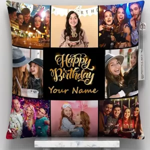 Cool Art Personalized Photo Pillow with Custom Picture and Text – Gift for Couples and Home Decor
