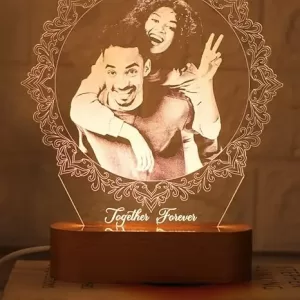 Cool Art Personalized Dodecagon 3D Illusion LED Photo Lamp with Name Date for Couple Gift