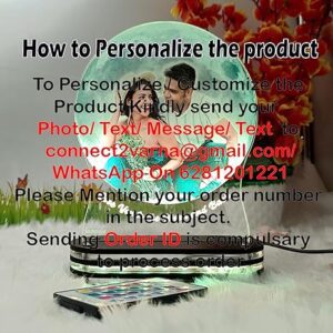Cool Art Personalized Moon Shape 3D LED Photo Lamp with Name and Date – PS-012