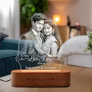 Cool Art Personalized Acrylic LED Lamp – Romantic Gift for Valentine’s Day & Anniversary