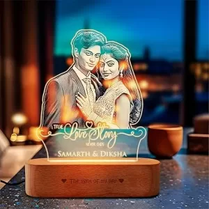 Cool Art Personalized Acrylic LED Lamp – Romantic Gift for Valentine’s Day & Anniversary