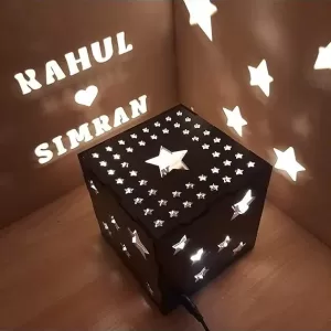 Cool Art Personalized Couple Name Wooden Shadow Box – Wedding Gift Box Without Image