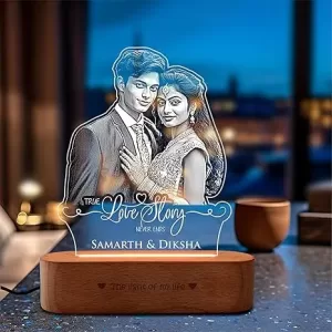 Cool Art Personalized Acrylic LED Lamp – Romantic Gift for Valentine’s Day & Anniversary