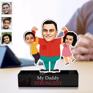 Caricature Personalized Gifts for Papa – Strongest Daddy customized funny caricature frame, perfect gift for men, fathers, husband, and grandpa. Caricature Personalized Gifts for Papa