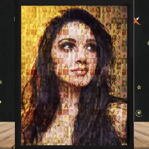 Mosaic Photo Frame 12x18 inch with 40-60 photos, personalized rectangular black wall decor gift Customized Mosaic Photo Frame