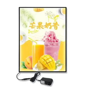 Ultra Slim LED Sign Board for Advertising with Glass Frame and LED Light