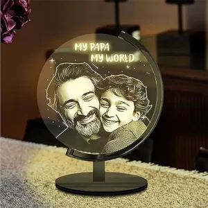 Personalized LED Acrylic Photo Lamp with custom photo and name – Unique night light gift for Dad, Mom, Sister, Couples, and Family