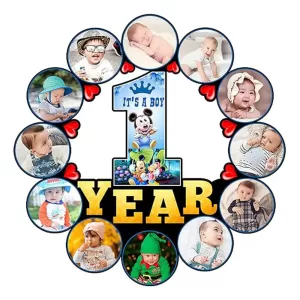 My First Year Baby Photo Frame with 12 Monthly Photos – COOL ART Personalized Wooden Gift for Birthday & Anniversary My First Year Baby Photo Frame.