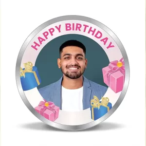 Personalised Happy Birthday Silver Coin 10 Gram 999 Pure BIS Hallmarked Gift by COOL ART