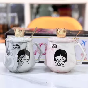 3D Panda Coffee Mug with Lid and Glass Spoon – Cute Ceramic Coffee Mug for Couples, Rakhi Gift, Birthday Gift, 420ml Panda White Mug 3D Panda Coffee Mug with Lid
