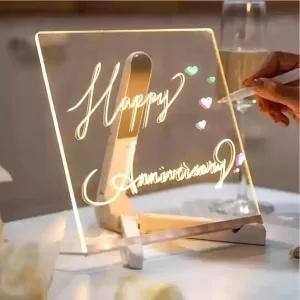COOL ART 3D Acrylic Writing Pad with Pen – Rewritable LED Message Board Table Lamp for Study, Office, and Home Decor