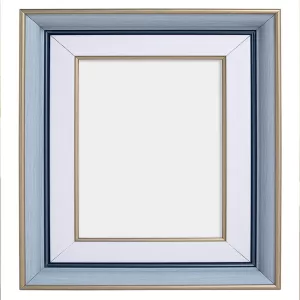 Blue 5x7 photo frame with glass front and MDF back support – vertical and horizontal tabletop display