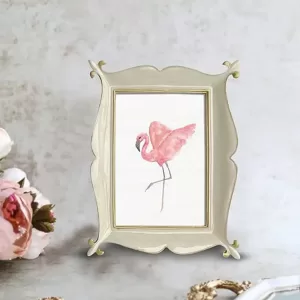 Rectangular Photo Frame in royal white with plane vector design, 4x6 inch tabletop picture frame for home, desk, birthday and wedding gifts Rectangular Photo Frame.