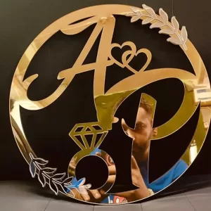 Unique Gold Acrylic Couple Initials Customized Gift – Personalized Marriage, Engagement & Anniversary Decoration by COOL ART