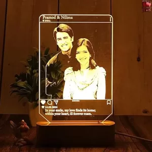 COOL ART Insta Shape Photo Lamp customized with photo, name and date