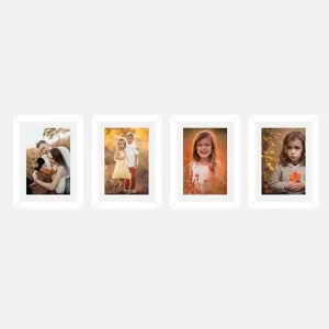 White Photo Frames 6x8 Inch Set of 4 by COOL ART – Modern Wall & Tabletop Décor White Photo Frames Set of 4