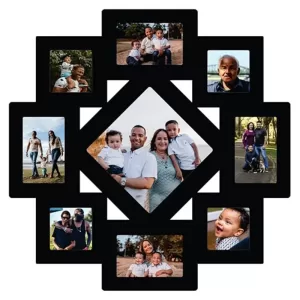 Family Photo Collage Frame by COOL ART – Holds 9 photos, ideal for living room, bedroom, wall décor, tabletop display, and gifting