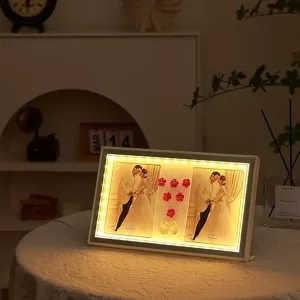COOL ART LED Photo Frame for Table featuring a floating-style tabletop design with LED illumination for home décor, gifting, and personalized photo display