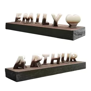 COOL ART Personalized 3D Flip Name Gift in White & Brown – Custom Name Art for Couples, Husband, Wife, Boyfriend, Girlfriend – Perfect Anniversary & Birthday Gift