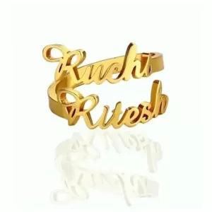 Personalized Couple Name Ring for Women – Custom Engraved Adjustable Ring by COOL ART, Perfect Romantic Gift for Girlfriend or Wife Customize Couple Name Ring