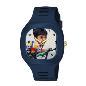 Personalized Photo Print Watch for Men in Blue — Perfect Gift for Birthday and Anniversary Customized Photo Print Watch for Men