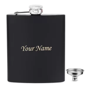 Name Engraved Stainless Steel Flask for Liquor 210 ml by COOL ART Flask for Liquor Stainless Steel 210 ml